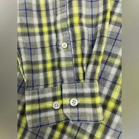 Cinch Button Down Shirt Blue Green Plaid Size Large Men’s Western Country Cowboy - Picture 5 of 15